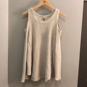 FREE PEOPLE cream waffle sweater